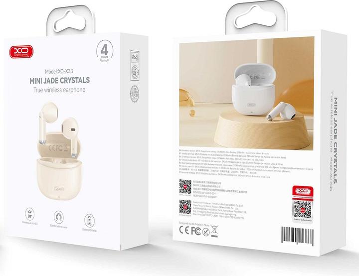 Image du produit xO Écouteurs Bluetooth X33 TWS beige (4 h, Sans fil)