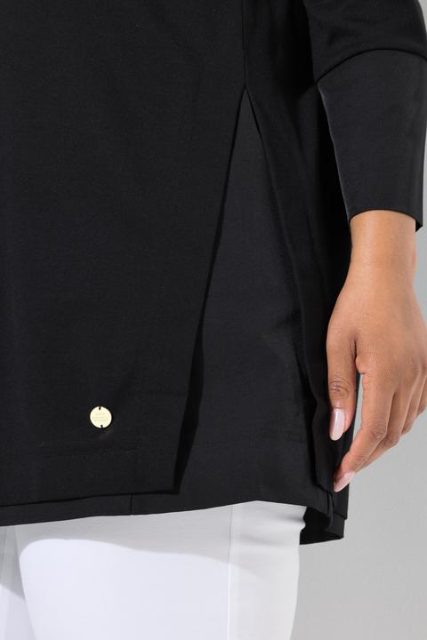 Immagine prodotto Ulla Popken Maglia lunga in jersey punto Roma con scollo montante e maniche a 3/4 (50, 52)