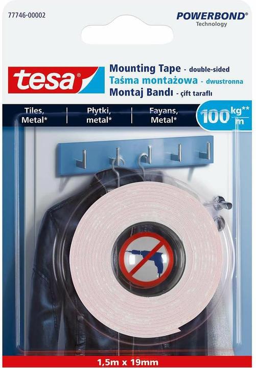 Produktbild tesa Extrem starke beidseitige Befestigungsband Powerbond Ultra Strong, 19 mm x 5 m (13 mm)