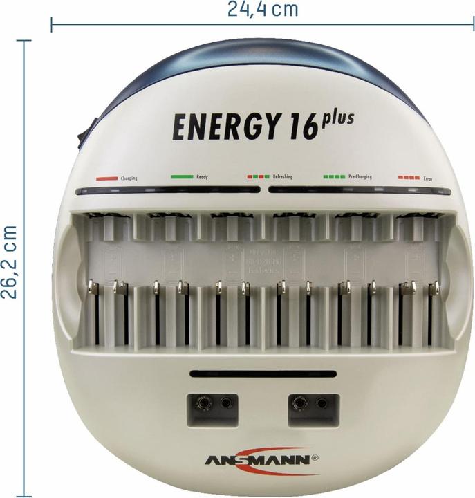 Actual product image Ansmann Energy 16 Plus (1 pcs., AA / LR6 / LR06 / Mignon / R6 / R14505, AAA / LR03 / Micro / R03 / AM4 / MN2400 / KR03, C, D, Chargers without battery)