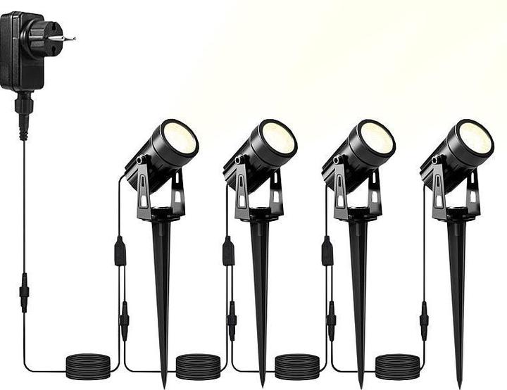 Produktbild Luminea 4er-Set Aluminium-Gartenspots (212.50 lm, IP65)