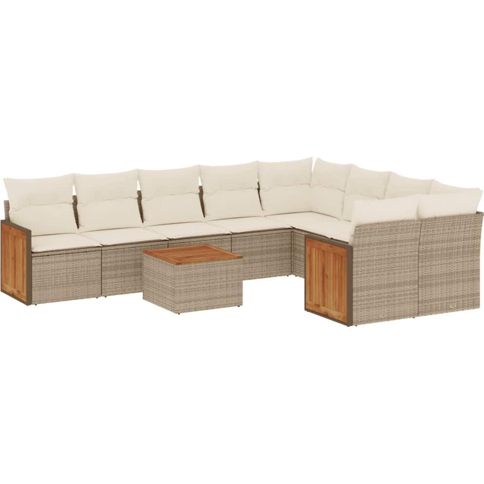 VidaXL, Gartenlounge, 10-tlg. Garten-Lounge-Set mit Kissen