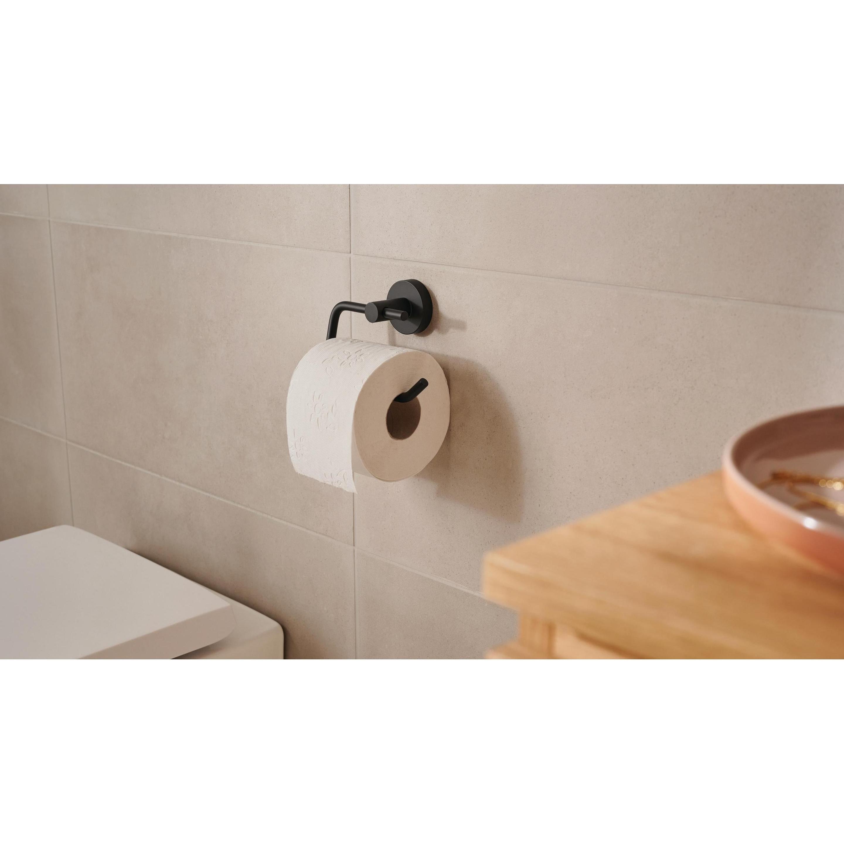 Thumbnail - tesa, Toilettenpapierhalter, MOON BLACK Toilettenrollenhalter inkl. Klebelösung ohne Bohren