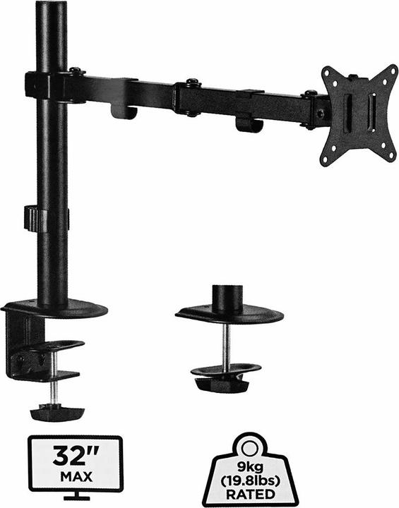 Actual product image Gembird MA-D1-01 monitor mount / stand (32") Black Desk (Table, 32", 9 kg)