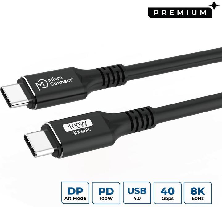 Produktbild MicroConnect USB C — USB C (0.50 m, USB 4.0, 100 W)