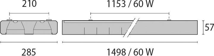 Produktbild PiL RONDA LED 3100087 weiss LEDRasterAnbauleuchte L1500mm UGR1960W 4000K (6200 lm)