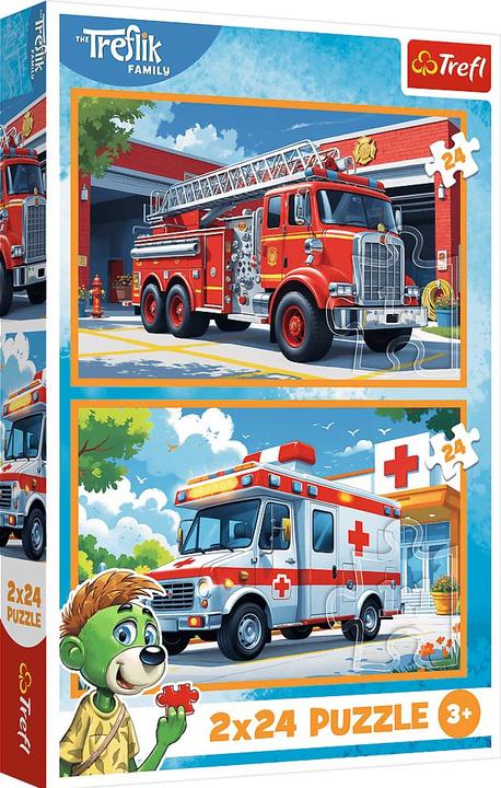 Produktbild Trefl 2x24 Puzzle Feuerwehrauto und Krankenwagen