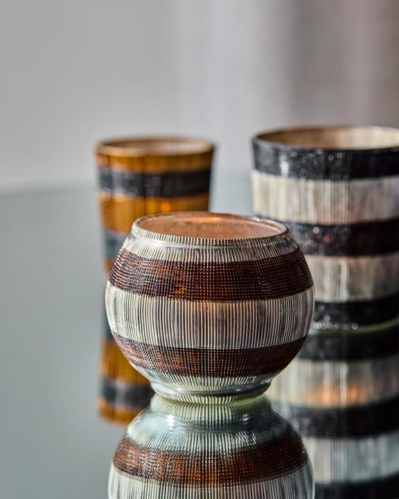 Actual product image House Doctor Tealight holder, HDStripe, Silver finishBrown