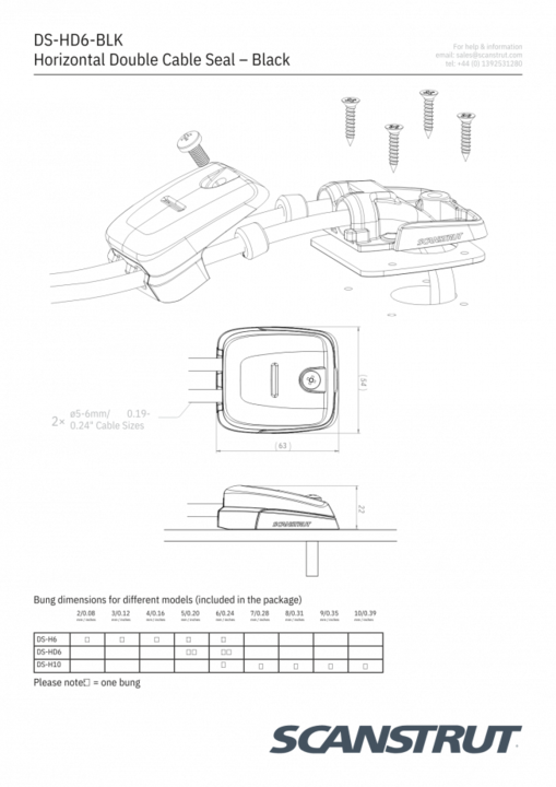 Produktbild Scanstrut Horizontal Double Cable Seal