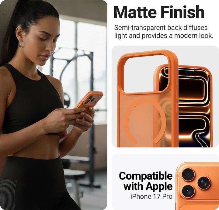Produktbild Crong Hybrid Matte Magnetic - MagSafe iPhone 17 Pro Case (Orange) (Apple iPhone 17 Pro)