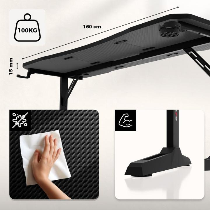 Actual product image Huzaro Biurko gamingowe Hero 4.6 Black