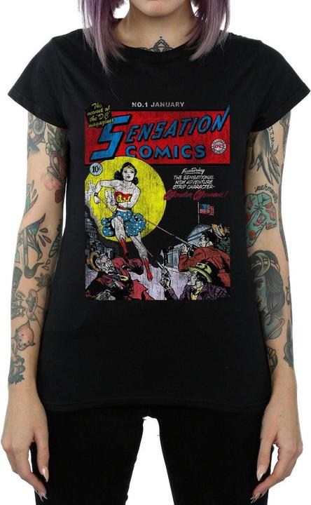 Actual product image Womens/Ladies Wonder Woman Sensation Comics Issue 1 Cover Cotton T-Shirt (M)
