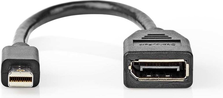 Actual product image Nedis Mini DisplayPort Cable DisplayPort 1.4 Mini DisplayPort Male DisplayPort Female 48 Gbps Nickel (0.20 m, DisplayPort)