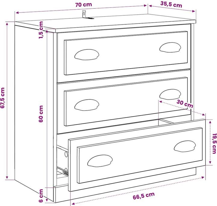 Image du produit vidaXL Sideboard (210 x 35.50 x 67.50 cm)
