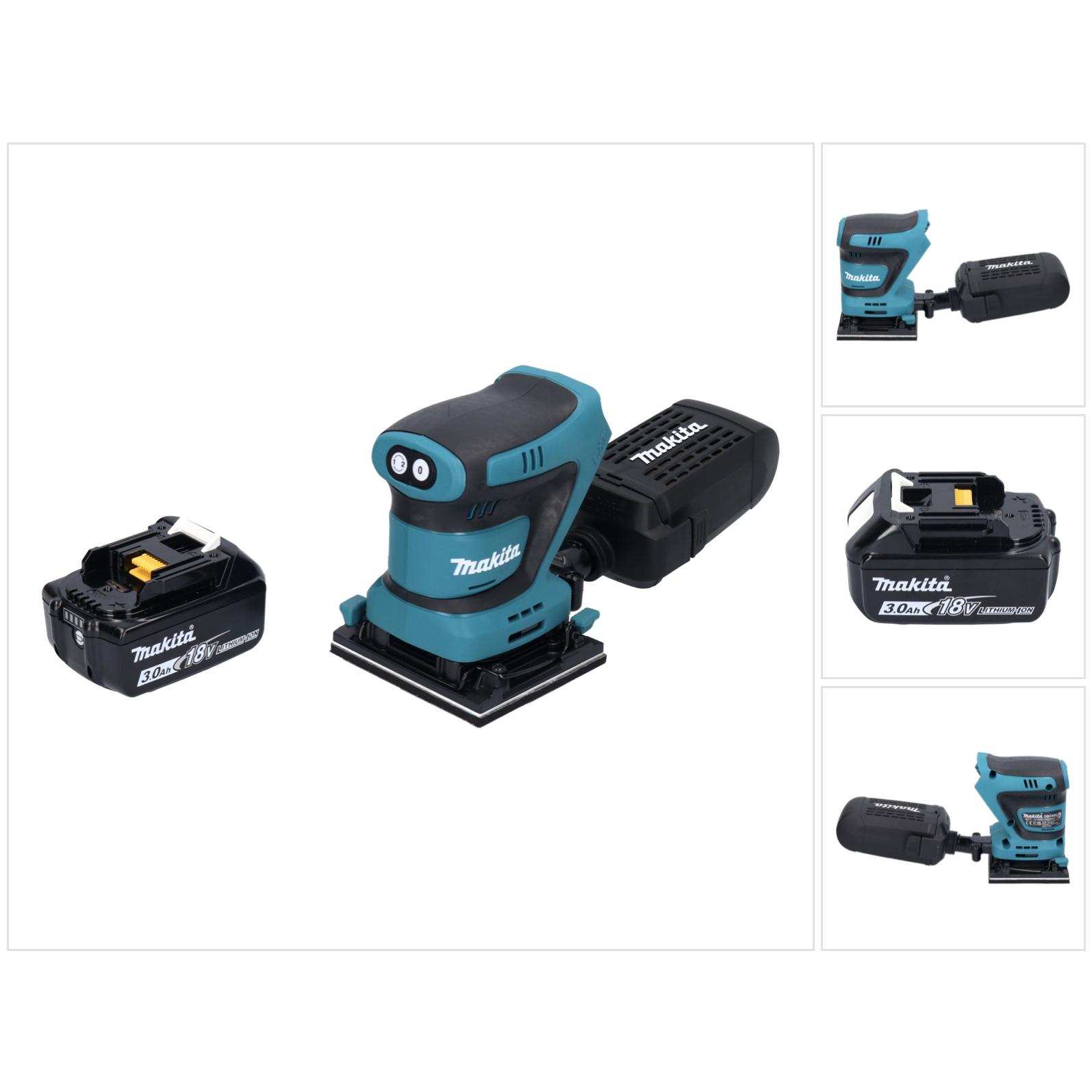 Makita, Schleifmaschine + Poliermaschine, DBO 480 F1 Akku Schwingschleifer 18 V 112 x 102 mm + 1x Akku 3,0 Ah - ohne Lad...