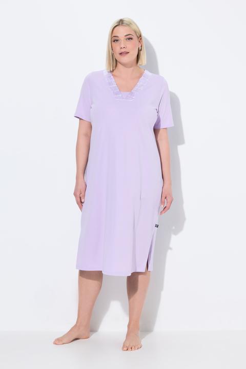 Actual product image Ulla Popken Satin Trim Short Sleeve Nightgown (42, 44)