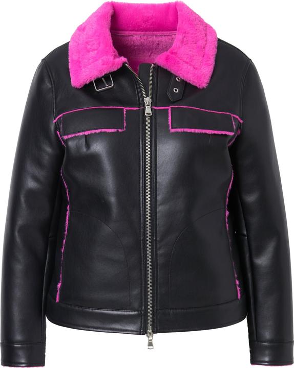 Produktbild Angel of Style Lederoptik-Jacke, Classic Fit, Neon Webpelzfutter (48)
