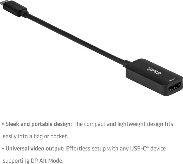 Actual product image Club 3D Club3D Adapter USB Typ C > HDMI 2.1 8K HDR10 DP1.4 St/Bu retail (HDMI, 2.20 cm)