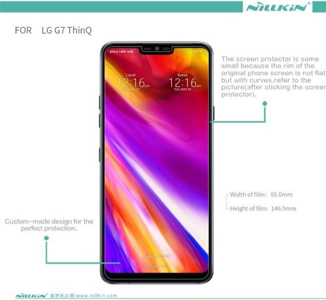 Actual product image Nillkin Matte Series Protective Film (1 Piece, G7 ThinQ)