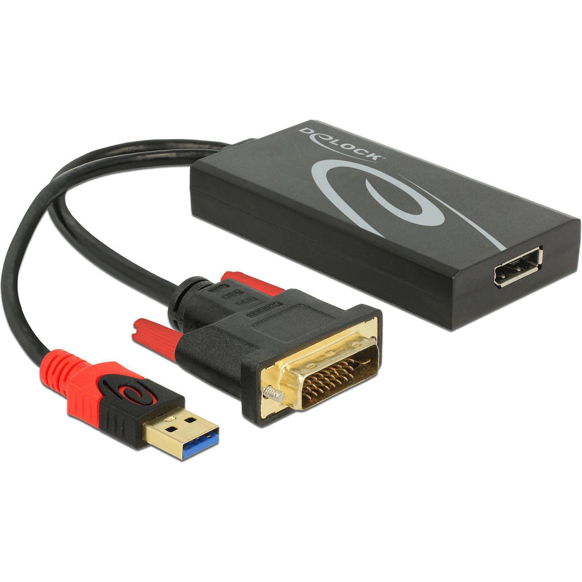 Thumbnail - Delock DVI zu (DP, 13.50 cm), Data + Video Adapter, Schwarz