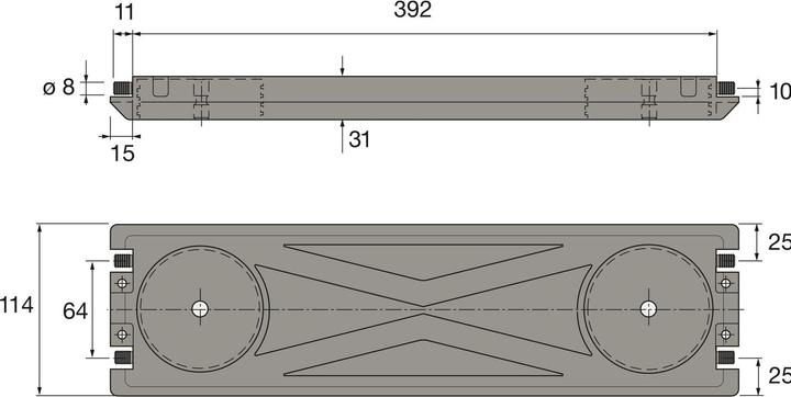 Actual product image Hettich Roller crossbar EB392 black (1 pcs.)