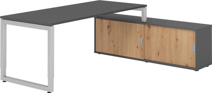 Image du produit Hammerbacher Schreibtischkombi 180x80cm, Graphit/Silber (180 x 80 x 72 cm)