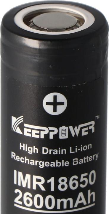 Immagine prodotto Keeppower Batteria IMR18650 Plus (US18650VTC5A) (Flat Top) inclusa la scatola di protezione della batteria (1 pz., 18650, 2600 mAh)