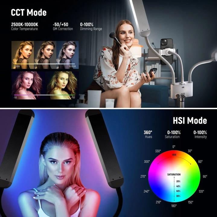 Produktbild Neewer BH40C Double Arms RGB LED Fill Light (EU) (Flächenleuchte)