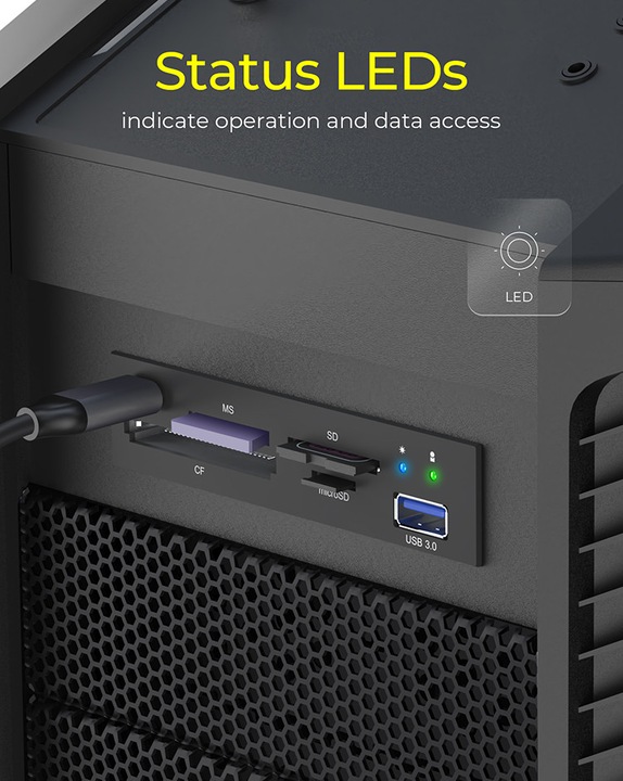 Produktbild Icy Box IcyBox MultiReader 4xCard 2xUSB 3.0 IB-865a (USB)