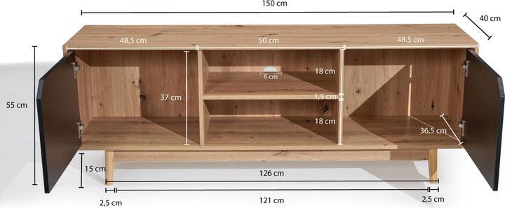 Actual product image Wohnling Oak decor (150 x 40 x 55 cm)