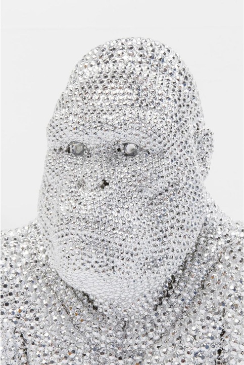 Actual product image Kare Design Deco Figurine Shiny Gorilla Silver 80cm