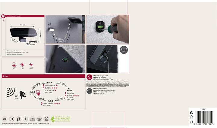 Image du produit Paulmann Solar Wandfluter Flotas (700 lm, IP65)