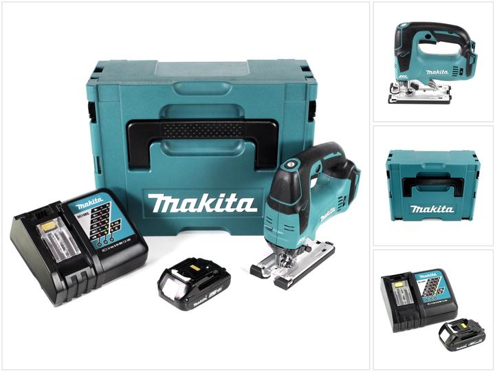 Actual product image Makita DJV 182 RA1J Battery pendulum jigsaw 18 V Brushless + 1x battery 2.0 Ah + charger + Makpac