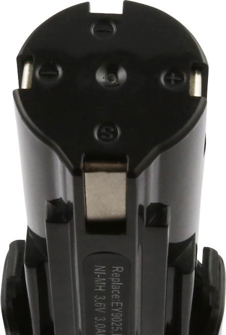 Actual product image AccuCell Battery suitable for Panasonic EY9025B, EY6225CQ, NiMH, 3,6V, 3000mAh, 10,8Wh, black (3.6 V)