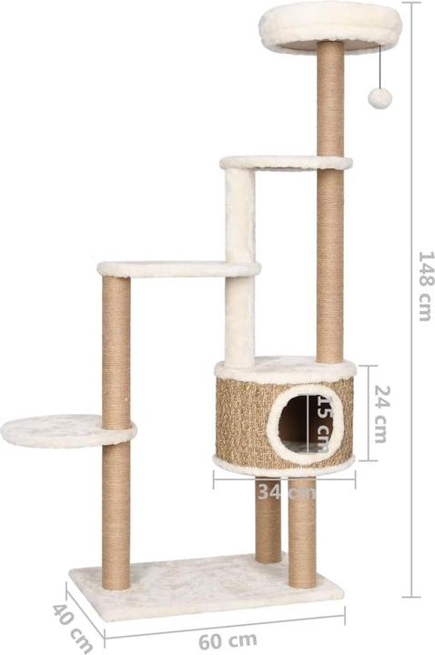 Actual product image vidaXL Kratzbaum (148 cm, Beige)