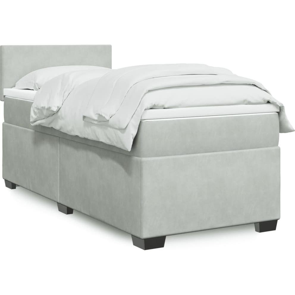 VidaXL, Bett, Bo x springbett mit Matratze 90 x 200 cm Samt (90 x 200 cm)