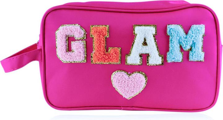 Accentra Kosmetiktasche / Kulturbeutel mit Patch "GLAM"