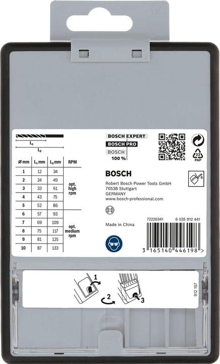 Image du produit Bosch Professional Zubehör Assortiment de forets hélicoïdaux PRO Metal HSS-G, 10 pcs. (5 mm, 6 mm, 7 mm, 8 mm, 10 mm, 4 mm, 3 mm, 2 mm, 1 mm, 9 mm)