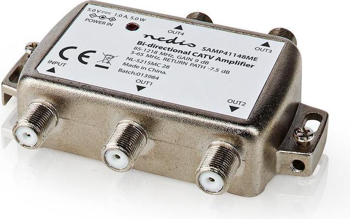 Produktbild Nedis CATV-Verstärker Verstärkung dBi (bei Antennenkabel): 9 dB 85-1218 MHz Anzahl der Ausgänge: 4 (9 dB, Antennenkabel)