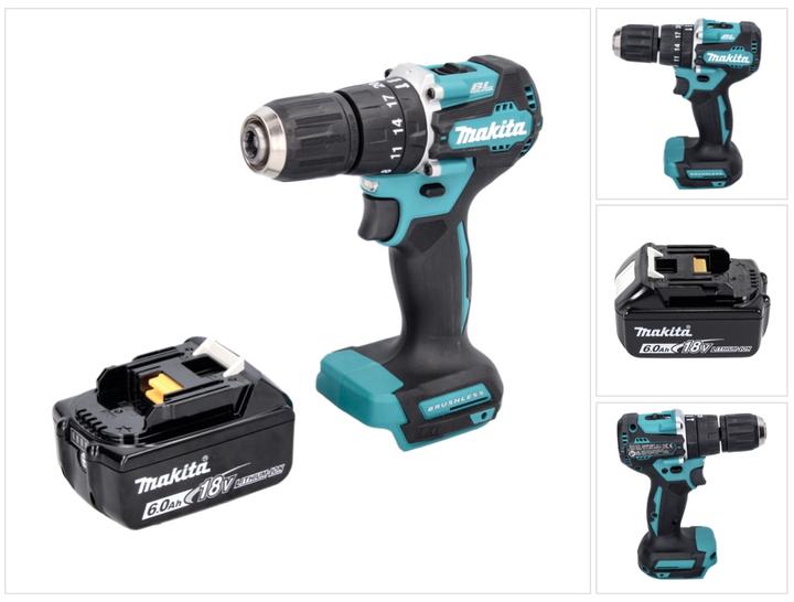 Produktbild Makita DHP 487 G1 Akku Schlagbohrschrauber 18 V 40 Nm Brushless + 1x Akku 6,0 Ah - ohne Ladegerät