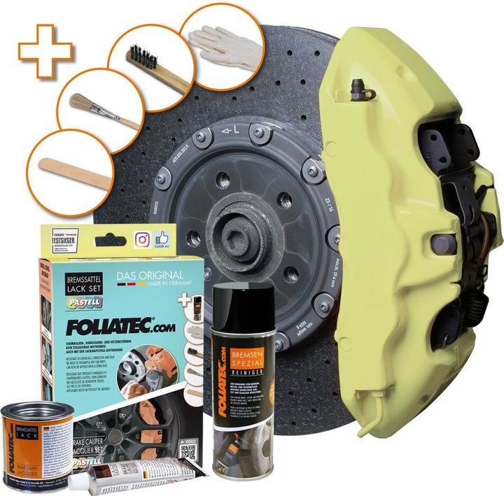 Produktbild Foliatec Folia Tec Bremssattellack Creamy vanilla inkl. Montageset (Pinsel, Stahlbürste, Spatel, Handschuhe).