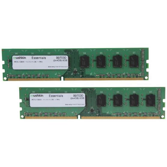 Mushkin DIMM 8GB DDR3 Essentials - 8 GB - 2 x 4 GB - DDR3 - 1600 MHz - 240-pin DIMM (2 x 4GB, 1600 MHz, DDR3-RAM, DIMM),...