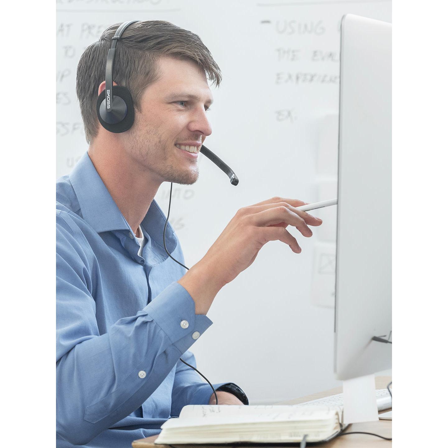 Thumbnail - Koss CS200i Communication Headsets, On-Ear, Wired, Microphone, Black (ANC, Kabelgebunden), Kopfhörer, Schwarz