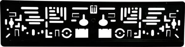 IWH License plate holder Basic, black for straight and curved bumpers, simple and quick