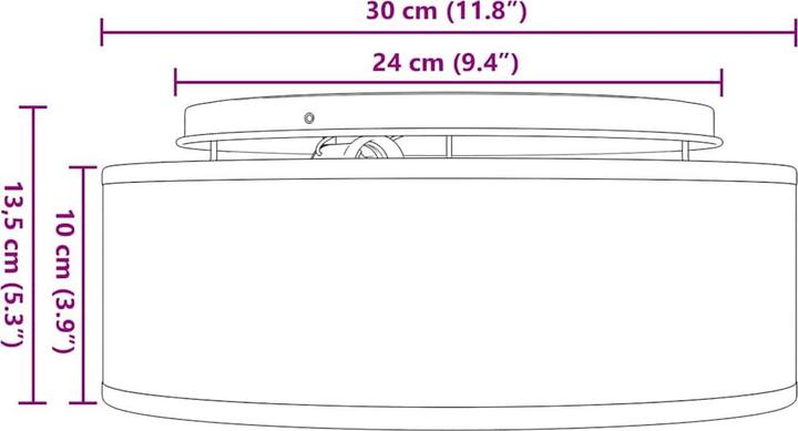 Produktbild VidaXL Deckenleuchte mit sternenförmigem Lampenschirm Grau Ø 30 cm Stoff E27 (GU10)
