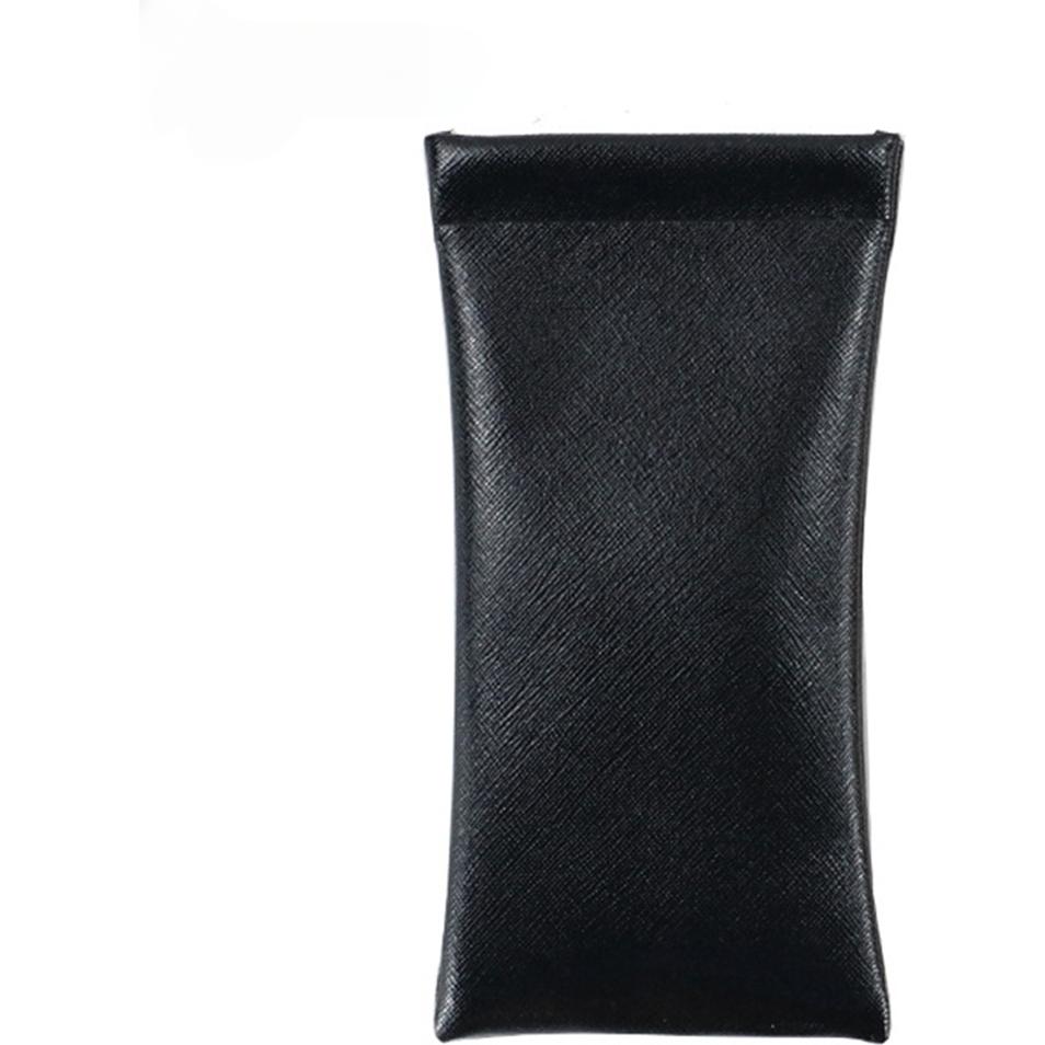 Cover-Discount, Brillen Zubehör, Brillenetui aus Kunstleder mit glatter Oberfläche, Schwarz
