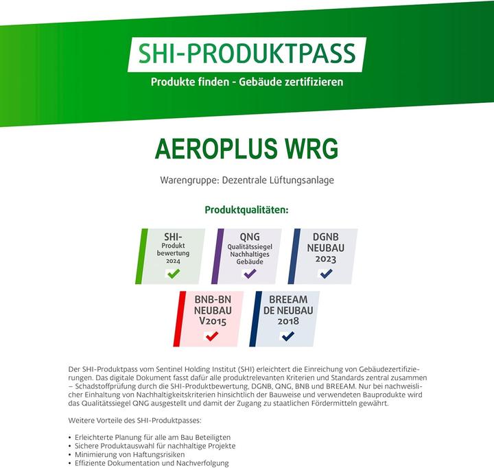 Produktbild Siegenia Smart Wandventilator mit Warmteterugwinning, Temperatur- und Vochtregeling