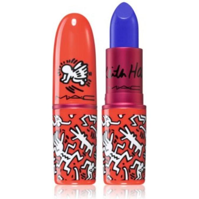 MAC Cosmetics, Lippenstift + Lipgloss, Viva Glam X Keith Haring (canal blue)