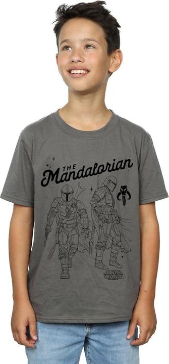 Actual product image Star Wars Boys The Mandalorian Hunter Profile T-Shirt (116)