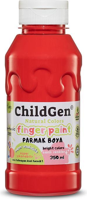 ChildGen Super Abwaschbare Fingerfarbe Rot (Red, 350 ml)